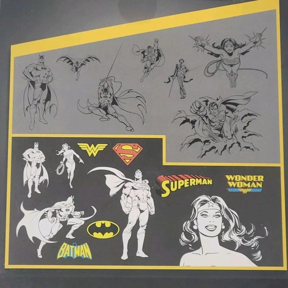 DC Marvel Stickers Decals Batman Wonder Woman SuperMan Waterproof Removable Set